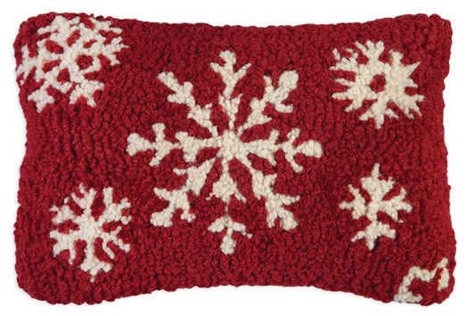 Five White Flakes Decorative winter Christmas Pillow