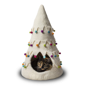 Holiday Tree Wool Pet Cave (for cats or small dogs)