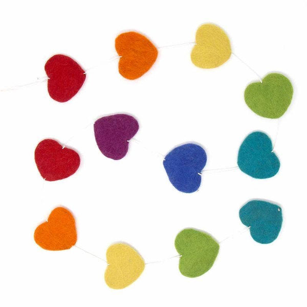 Heart Felt Garland - Kids' Room Decor: Multi-color