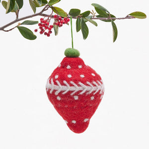 Cute Red Felted Bauble Ornament