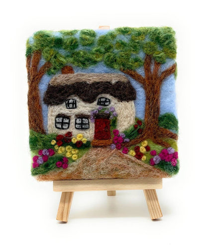 🎀 Sale! Paint with Wool Mini Masterpiece: Thatched Cottage Craft Kit