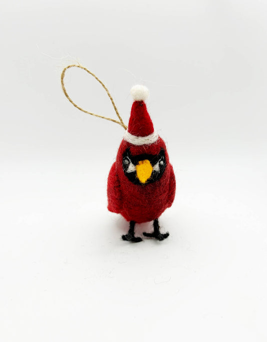 Handmade Felt Christmas Cardinal ornament