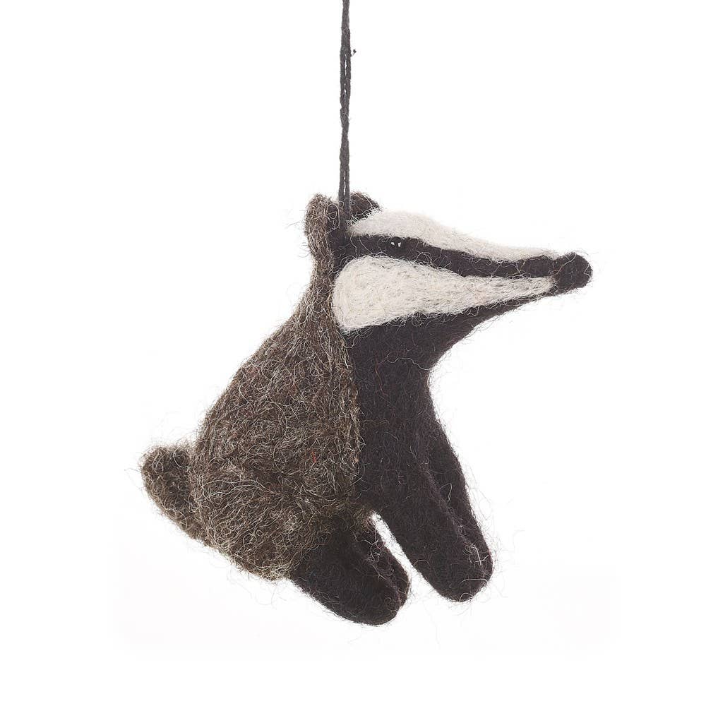 Bertie Badger Wool Felt Ornament
