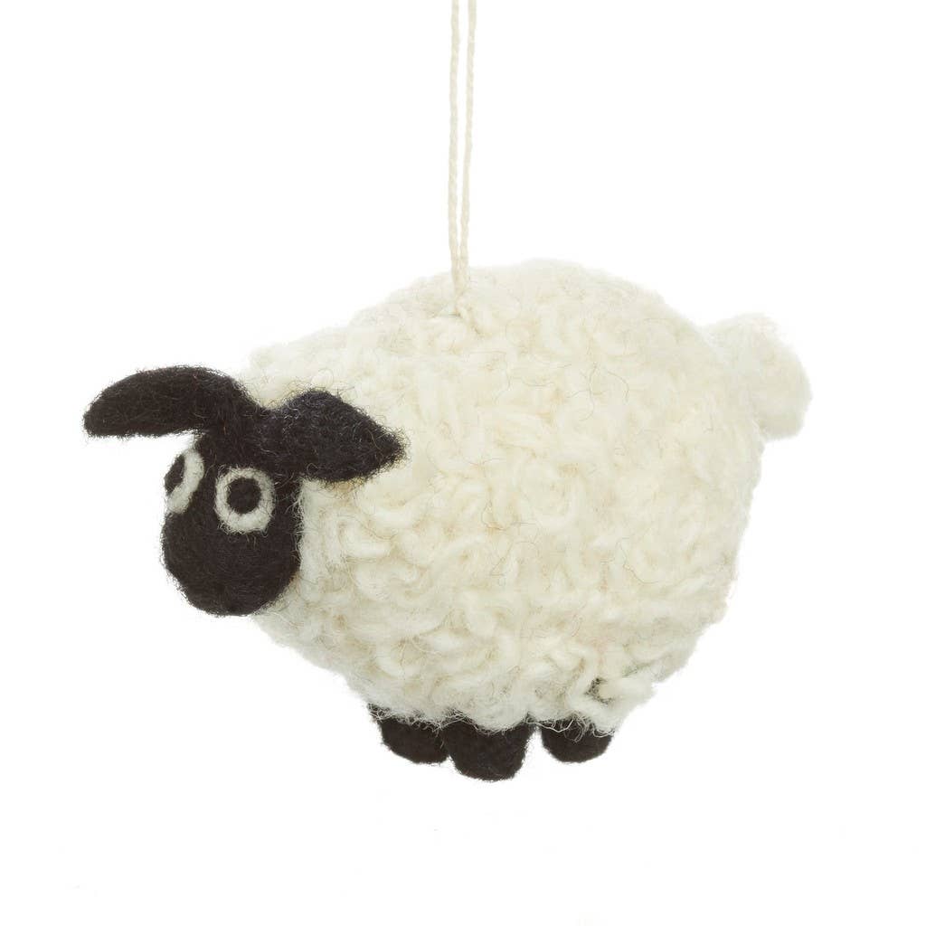 Handmade Hanging Black Sheep Ornament