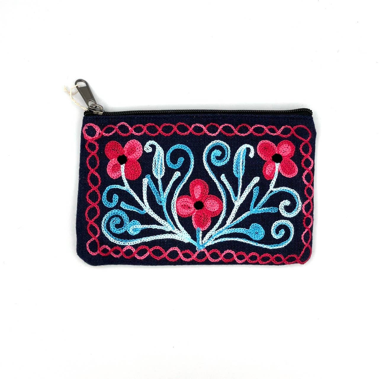 Embroidered Floral Accessory Pouch - Women of the Cloud Forest