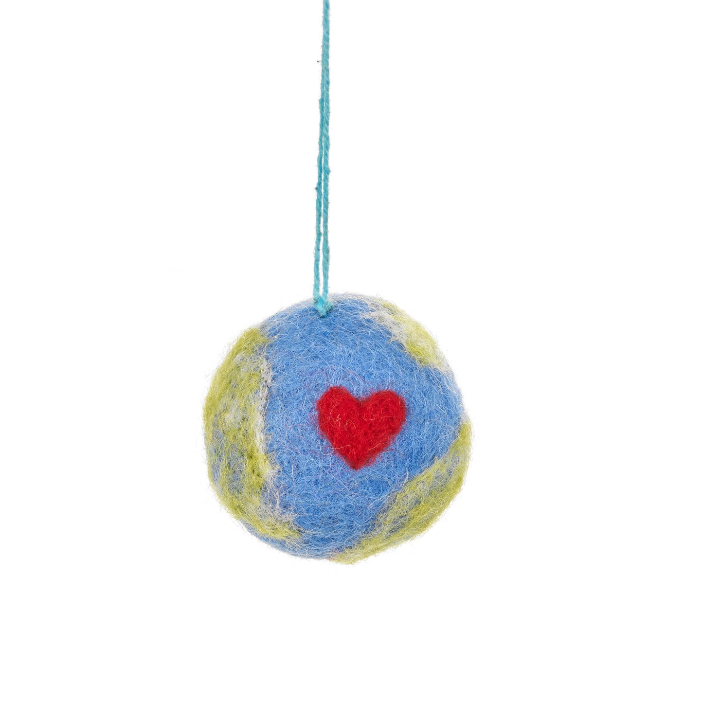 Handmade Felt Love Your Planet Ornament