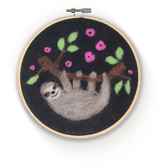 Sloth in a Hoop Needle Felting Craft Kit