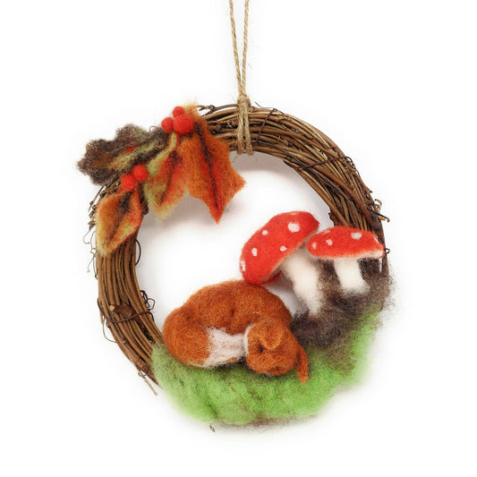 Autumn Fox Wreath Needle Felting Craft Kit