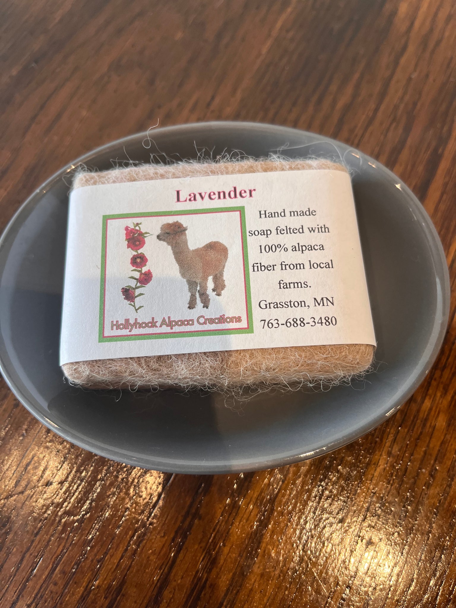 Handmade Soap with Felted Alpaca Fiber from local MN farms