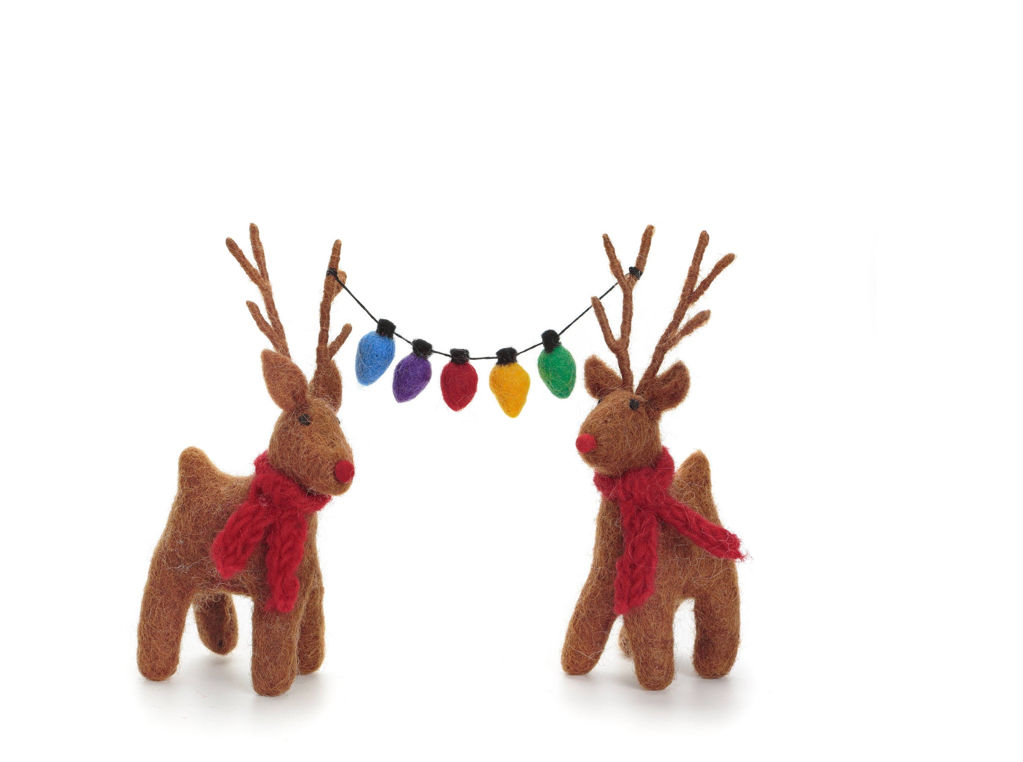 Reindeer Pair with Fairy Lights, 3
