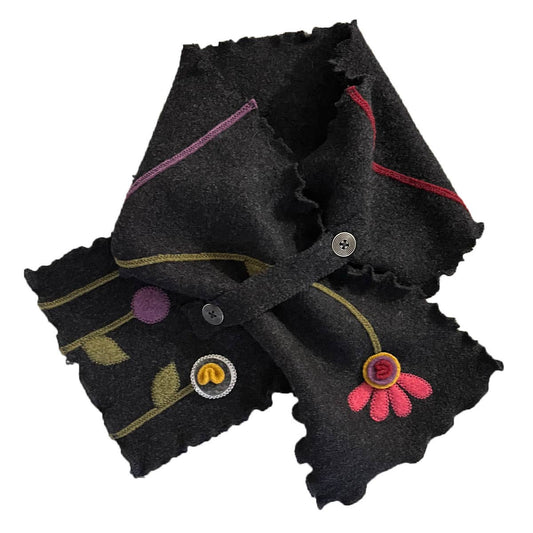 Black Flower Wrap/Scarf