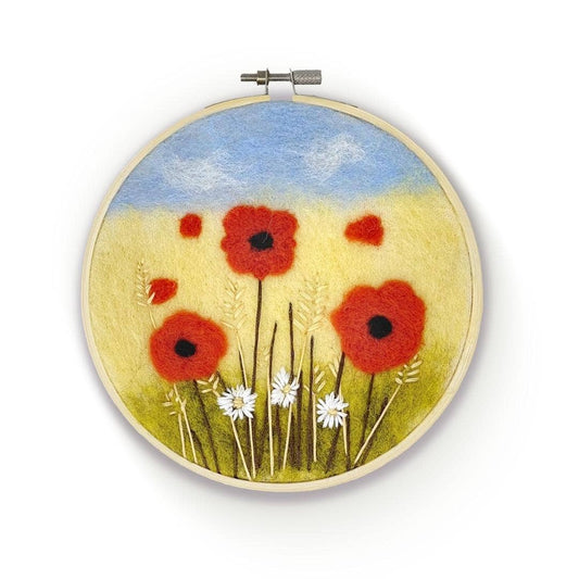 Poppies in a Hoop Needle Felting Craft Kit