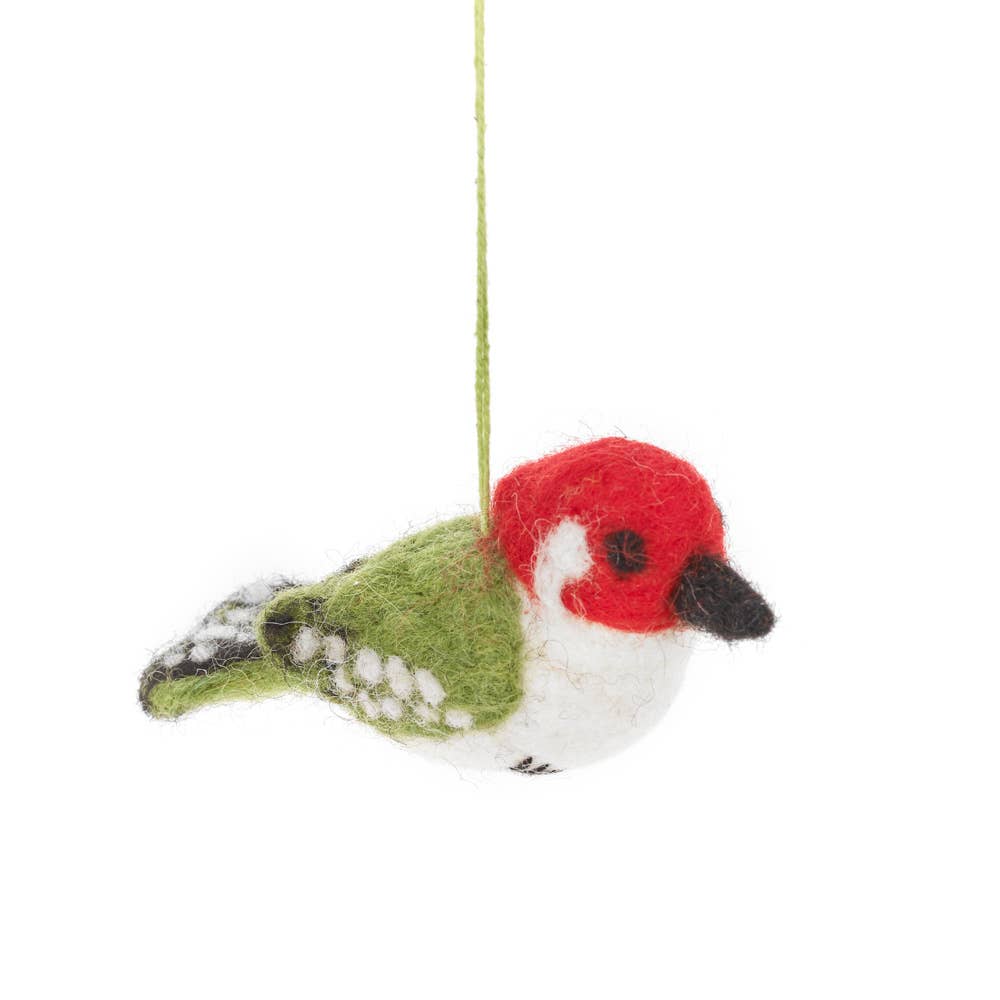 Handmade Felt Woodpecker Decoration