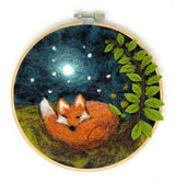 SALE! Sleepy Fox in a Hoop Needle Felt Craft Kit