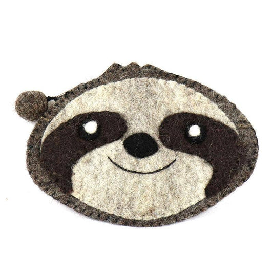 Sloth Felt Zipper Coin Purse