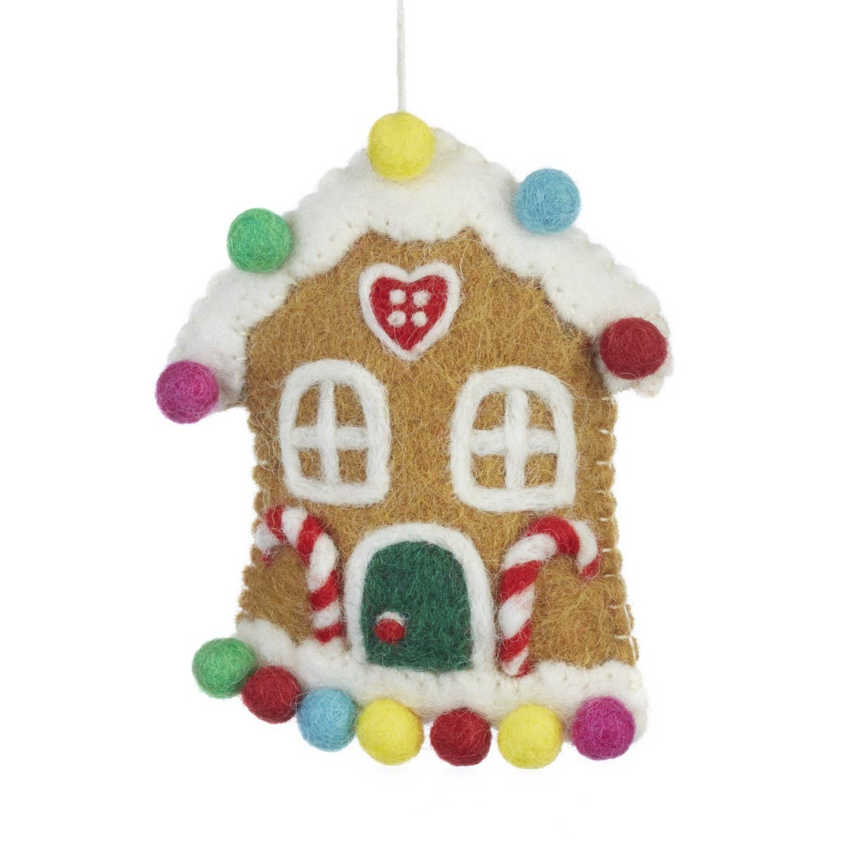 Handmade Felt Gingerbread House Ornament