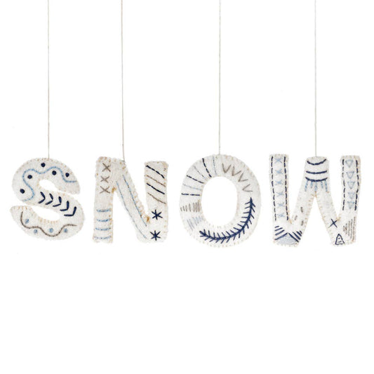 Handmade Felt Let it Snow Mini Garland (Set of 4 Letters)