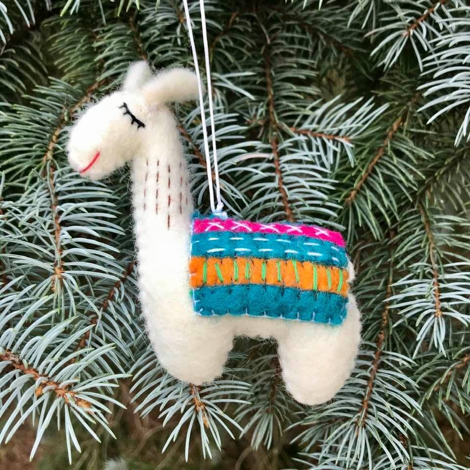 Llama - Handmade Felt Ornament