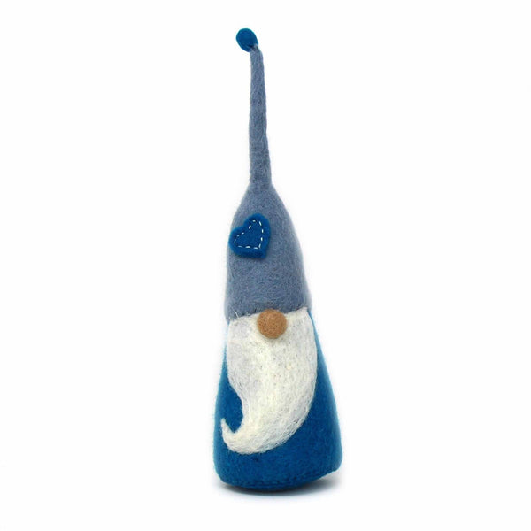 Winter Blue Felt Gnome for a Table or Mantle