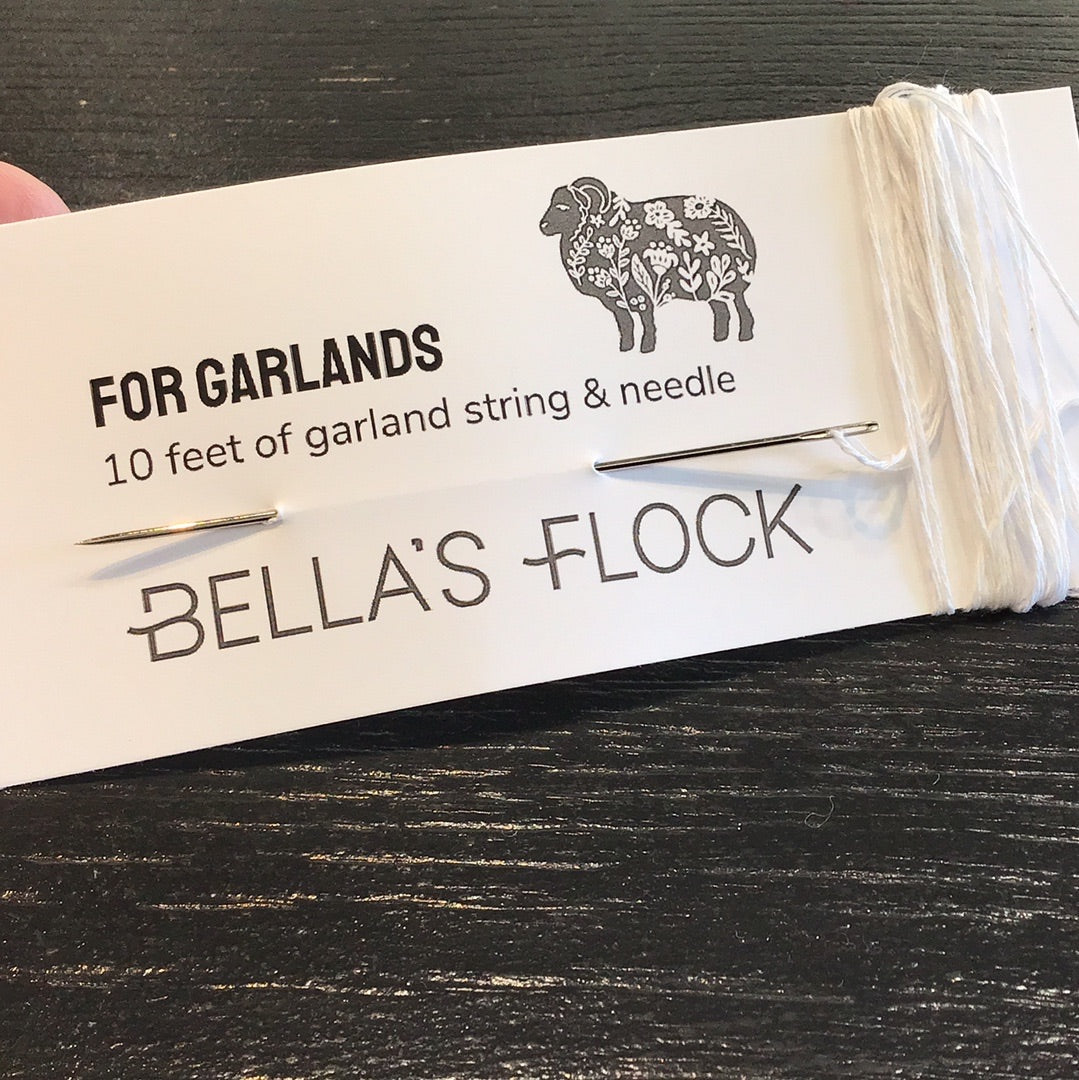 String and needle for garlands