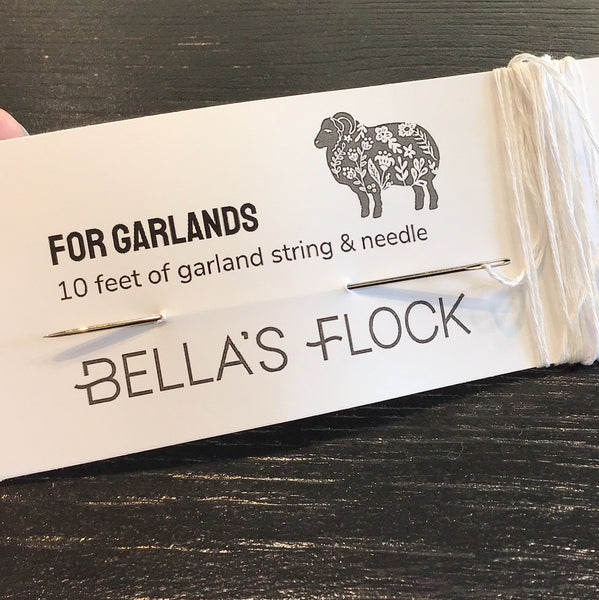 String and needle for garlands