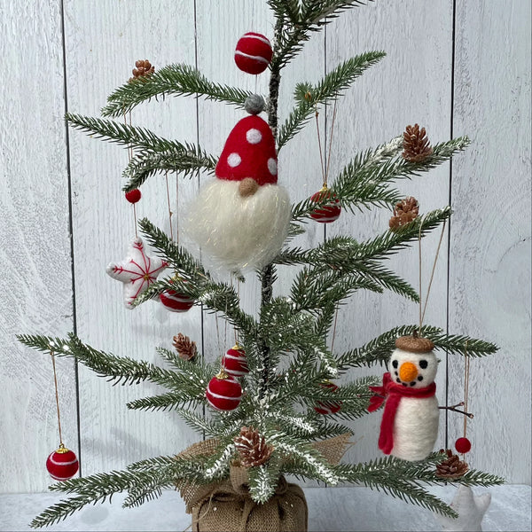 Felted Gnome Ornament - 100% Wool, Handmade by Janet Marie Felted Goods