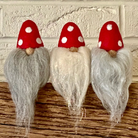 Felted Gnome Ornament - 100% Wool, Handmade by Janet Marie Felted Goods