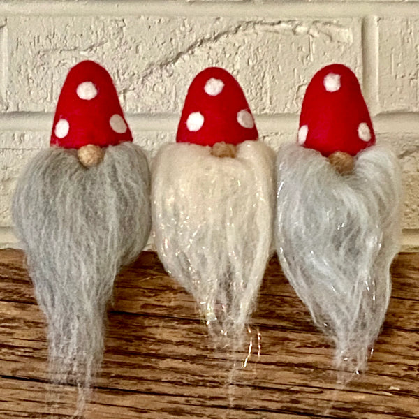 Felted Gnome Ornament - 100% Wool, Handmade by Janet Marie Felted Goods