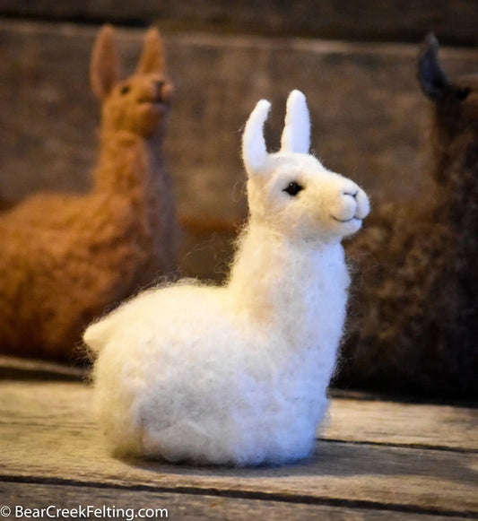 Llama Needle Felting Kit - White